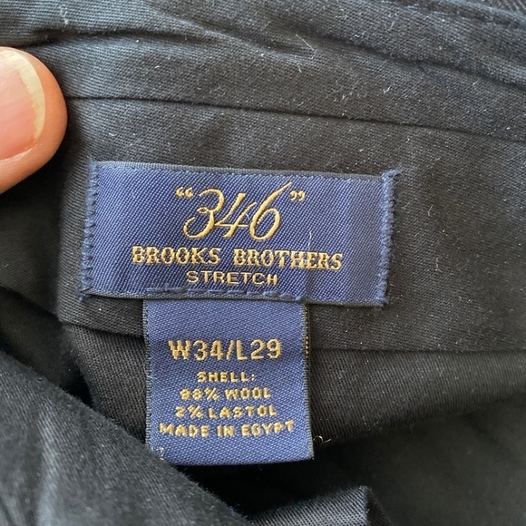 Brooks Brothers 346 Men's Black Wool Dress Pants Size W34/L29 - Picture 2 of 13